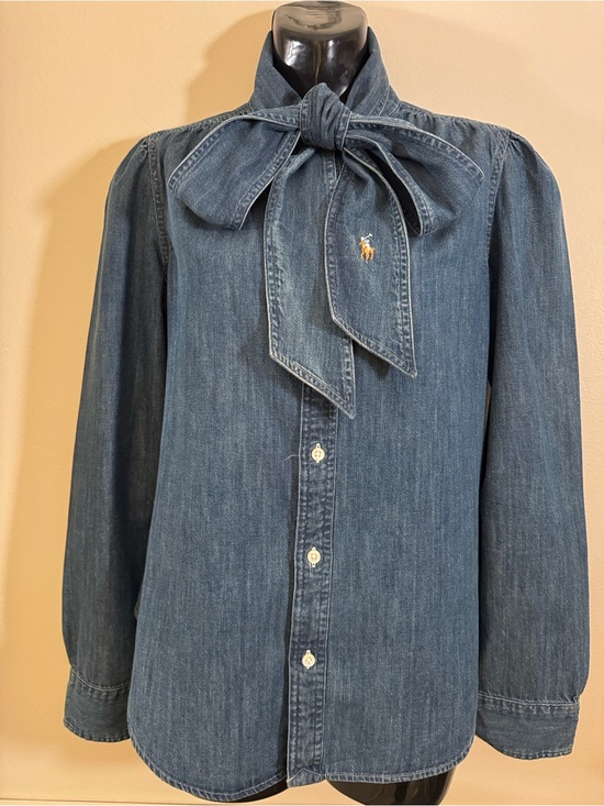 Ralph Lauren Tops - Ralph Lauren Necktie Denim Shirt | Size 4